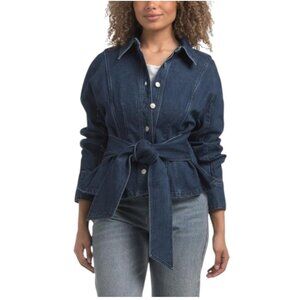 TOCCIN Made In Portugal Mina Seamed Tie Front Button Down Top